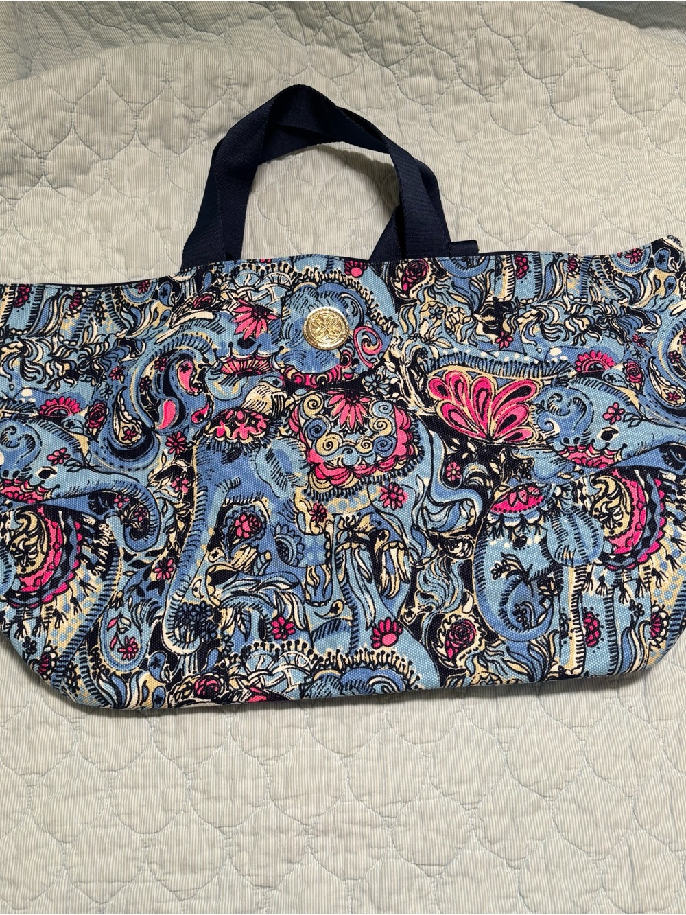 Lilly Pulitzer GWP Tote Bag Paisley Tote Blue & Pink